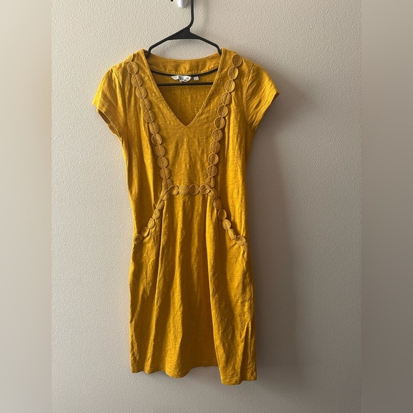 BODEN 
Saskia Jersey Trim Dress
Tuscan Gold 
Size 2R - Picture 2 of 6